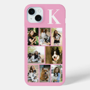 Coque iPhone 15 Mini Moderne Photo Rose 8 Animaux de Compagnie