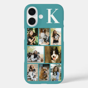 Coques iPhone 16 Moderne Photo Teal 8 Animaux de Compagnie