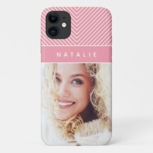 Case-Mate iPhone Case Moderne, rayures géométriques roses girly personna