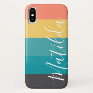 Case-Mate iPhone Case Moderne Retro Ombre Stripe Nom personnalisé