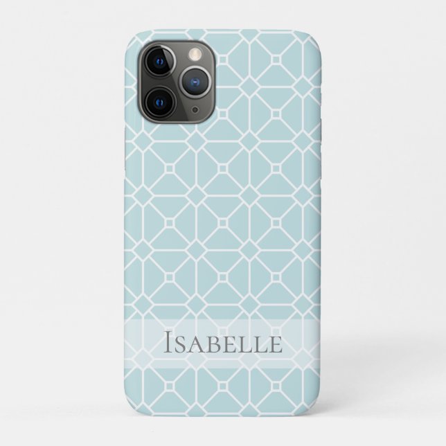 Coques Case-Mate iPhone Moderne Turquoise Turquoise Blanc mat Personnalisé (Dos)