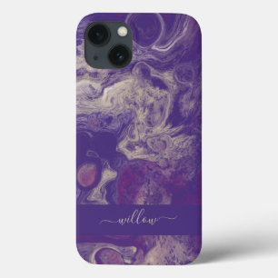 Case-Mate iPhone Case Moderne violet peinture Abstraite pour l'art Monog