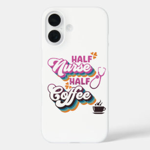 Coques iPhone 16 Moitié infirmière moitié café Infirmière Groovy Am
