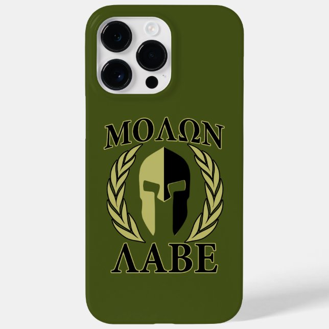 Coques Case-Mate iPhone Molon Labe Laurels au casque spartiate (Verso)