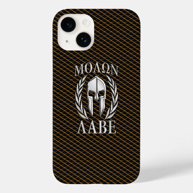Coques Case-Mate iPhone Molon Labe Laurels au casque spartiate (Verso)