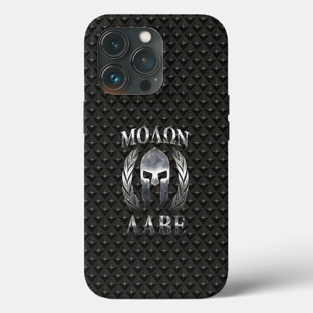 Coques Case-Mate iPhone Molon Labe Laurels au casque spartiate (Verso)