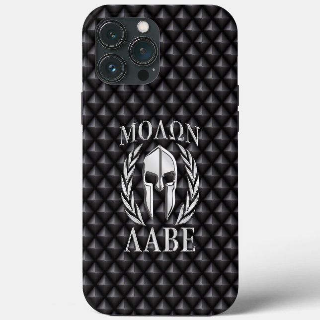 Coques Case-Mate iPhone Molon Labe Laurels au casque spartiate (Verso)