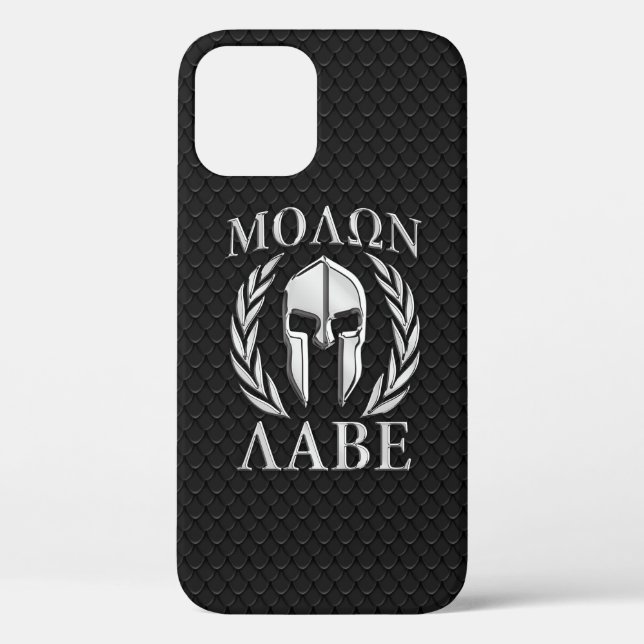 Coques Case-Mate iPhone Molon Labe Laurels au casque spartiate (Verso)