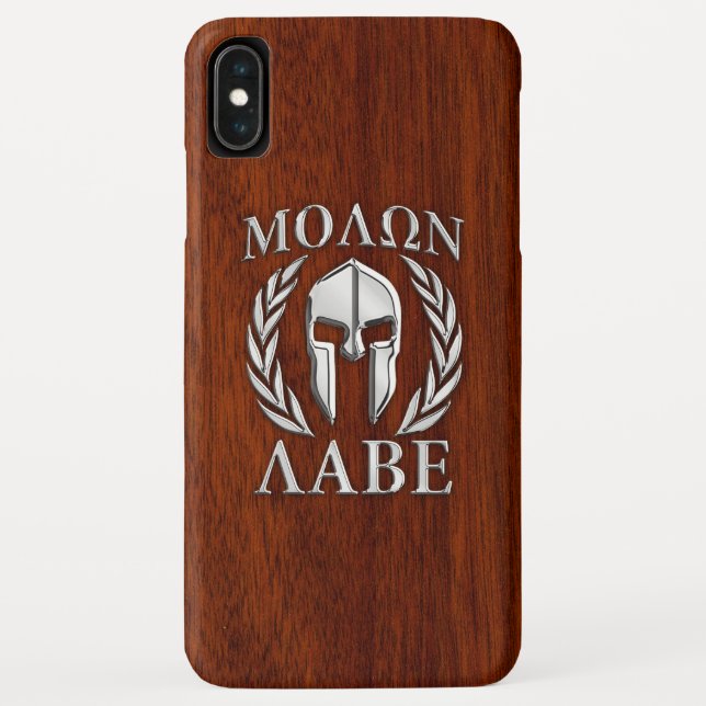 Coques Case-Mate iPhone Molon Labe Spartan Warriors Laurels Style Chrome (Dos)