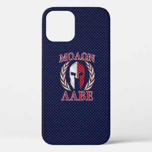 Case-Mate iPhone Case Molon Labe Warrior Mask Blue Carbon Fibre Decor