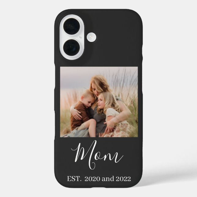 Coques Case-Mate iPhone Mom Established Black Elegant Photo Script (Verso)