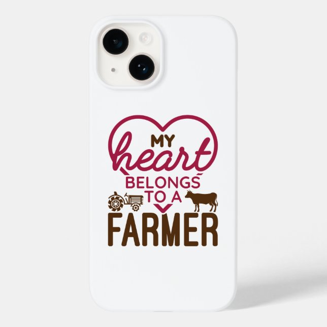 Coques Case-Mate iPhone Mon coeur appartient à un agriculteur (Verso)