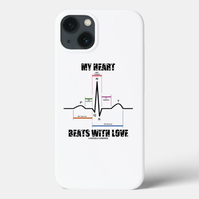 Coques Case-Mate iPhone Mon coeur bat avec l'électrocardiogramme d'amour E (Verso)