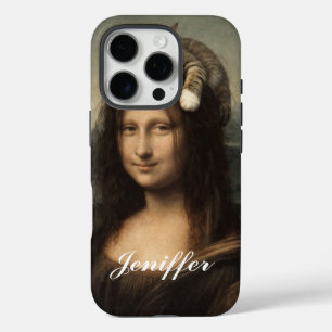 Coques iPhone 16 Pro Mona Lisa avec chat endormi