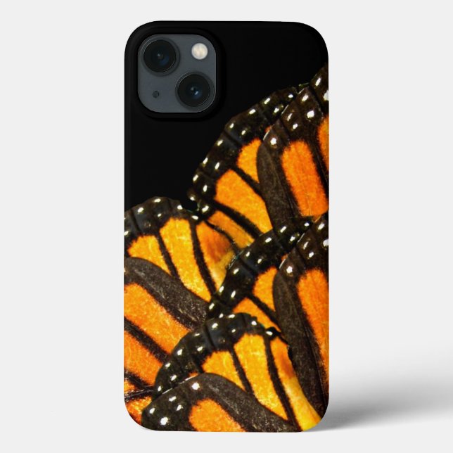 Coques Case-Mate iPhone monarque papillon aile photo art orange et noir (Verso)