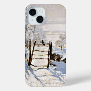 Coque Pour iPhone 15 Monet, La Magpie, célèbre peinture,