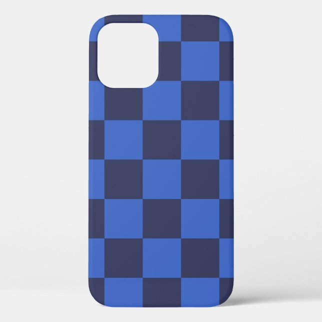 Coques Case-Mate iPhone Monochrome bleu croate Checkers (Verso)
