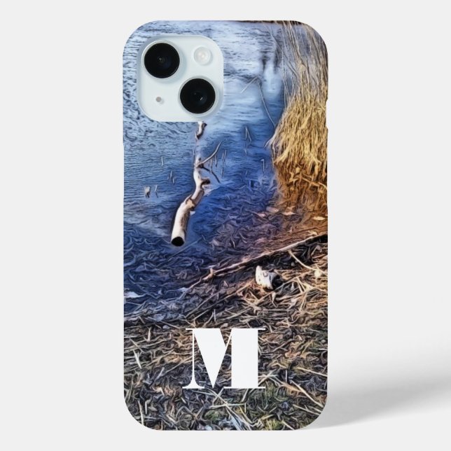 Coques Case-Mate iPhone Monogram Blue Lakeshore (Verso)
