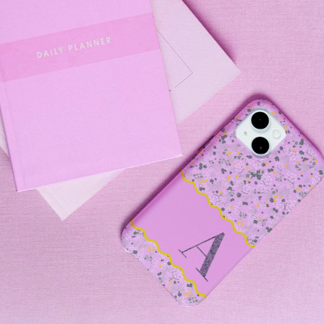 COQUES Case-Mate iPhone MONOGRAM INITIAL A LILAC PETITES FLEURS (Créateur téléchargé)