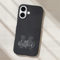 Monogram Modern Cool Grunge Ajouter Votre Nom