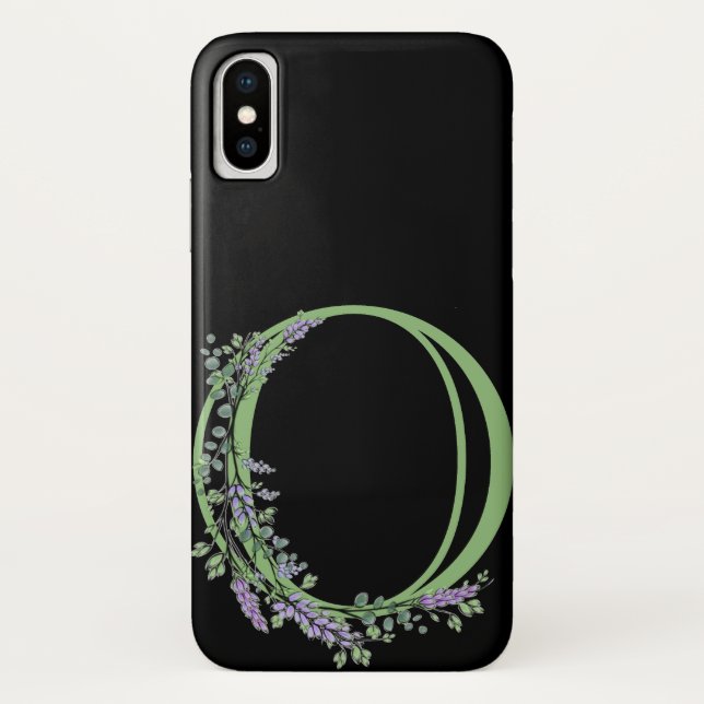 Coques Case-Mate iPhone Monogram O Lavande Eucalyptus (Dos)