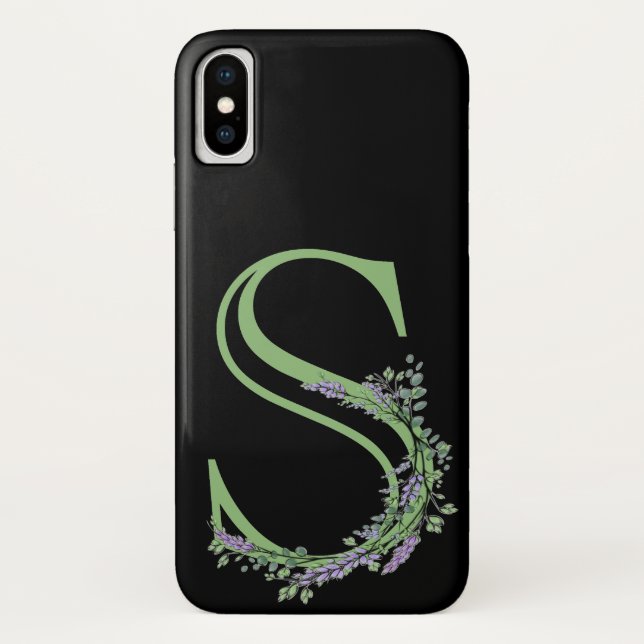 Coques Case-Mate iPhone Monogram S Lavande Eucalyptus (Dos)