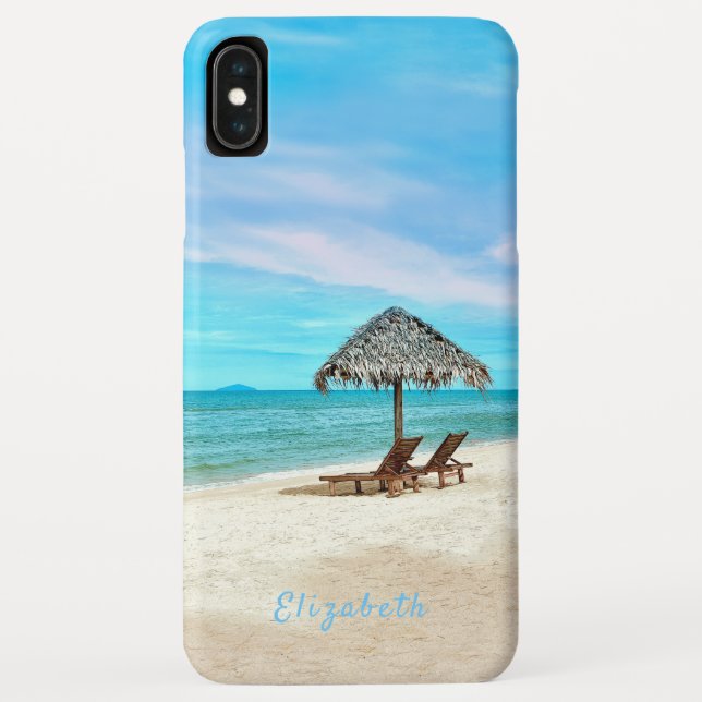 Coques Case-Mate iPhone Monogram Scène de plage tropicale (Dos)