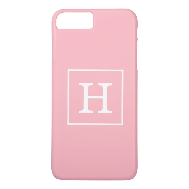 Coques Case-Mate iPhone Monograme de Pink White Framed Initial (Dos)