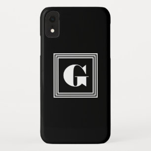 Case-Mate iPhone Case Monogramme 3 trames en gras Noir et blanc