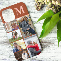 Monogramme 5 Photo Collage Brûlé Orange