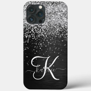 Case-Mate iPhone Case Monogramme à étincelle noire à Parties scintillant