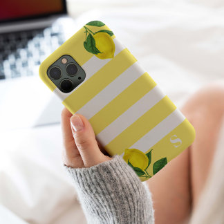 Coque iPhone 15 Pro Monogramme à gouttes de citron