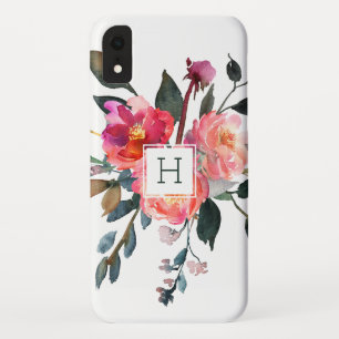 Case-Mate iPhone Case Monogramme à la mode floral de jolie aquarelle