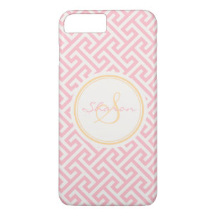 Etui iPhone Case-Mate Monogramme à motif géométrique grec rose chic