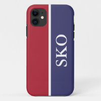 Monogramme à rayures bleues et blanches personnali