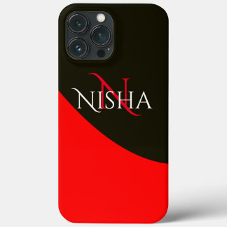 Case-Mate iPhone Case Monogramme Abstrait moderne rouge et noir