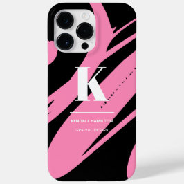 Coque Pour Pour iPhone 14 Pro Max Monogramme Abstrait noir et blanc