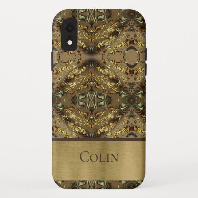 Coques Case-Mate iPhone Monogramme Abstrait terrestre (Dos)