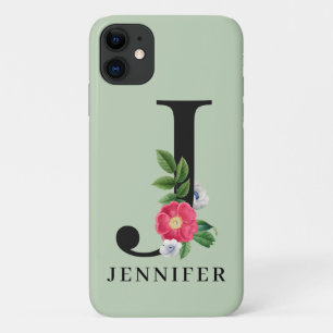 Case-Mate iPhone Case Monogramme alphabet floral personnalisé J 
