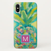 Monogramme | Ananas tropical coloré