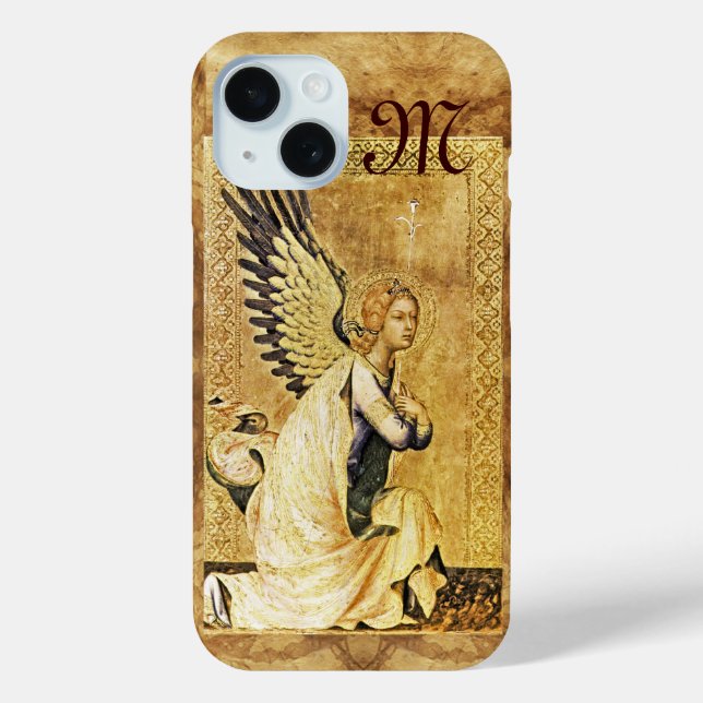 Coques Case-Mate iPhone MONOGRAMME ANGEL DE L'ANNONCE, Parchemin (Verso)