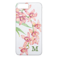 Monogramme | Aquarelle Fleurs roses