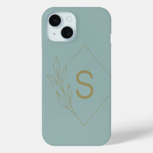 Coque Pour iPhone 15 Monogramme aquatique minimal moderne Botanique ini