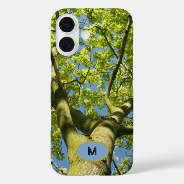 Coques Case-Mate iPhone Monogramme Arbre vert de la Couronne photo avec ci (Verso)