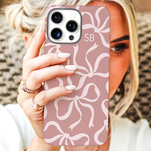 Coques Case-Mate iPhone Monogramme Arc-en-Ciel Rose Poussiéreux (Créateur téléchargé)