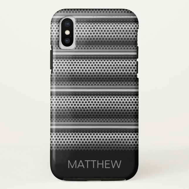 Coques Case-Mate iPhone Monogramme Argent Moderne (Dos)