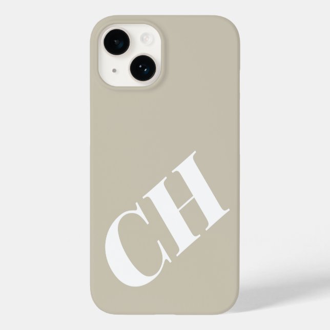 Coques Case-Mate iPhone Monogramme blanc de farine d'avoine moderne (Verso)