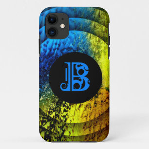 Case-Mate iPhone Case Monogramme bleu B sur or, bleu et noir