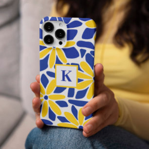 Case-Mate iPhone Case Monogramme bleu et jaune