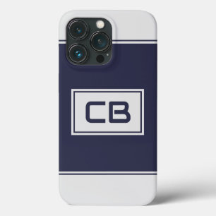 Case-Mate iPhone Case Monogramme bleu marine minimaliste moderne
